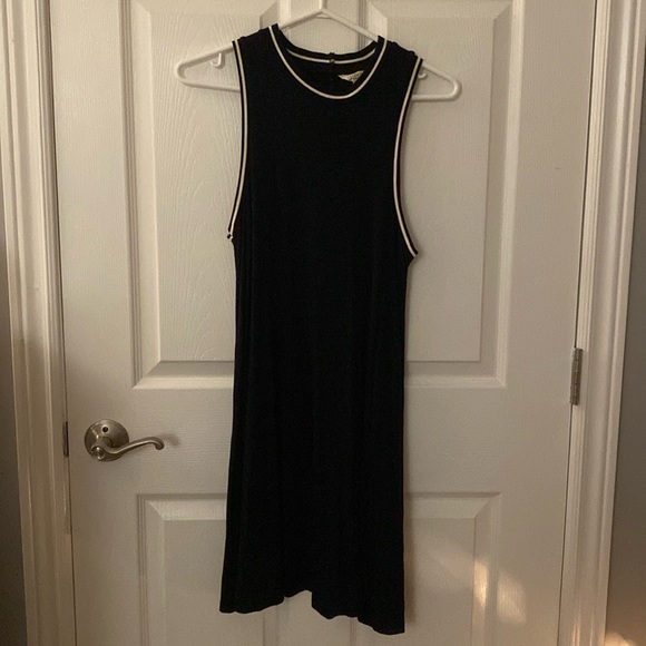 Black with white trim on arms and neck dress - Picture 1 of 4
